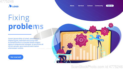 Image of Computer troubleshooting concept landing page.