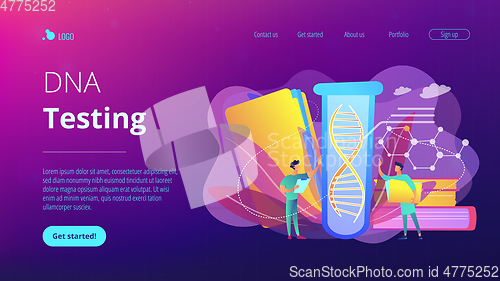 Image of Genetic testing concept landing page.