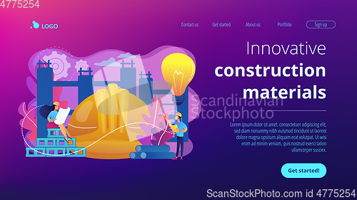 Image of Innovative construction materials concept landing page.