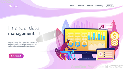 Image of Financial data management concept landing page.