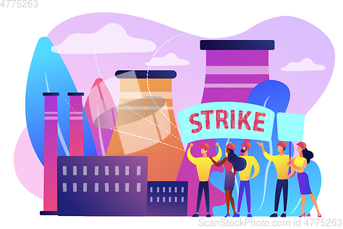 Image of Strike action concept vector illustration.