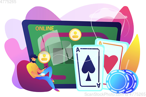 Image of Online poker concept vector illustration.