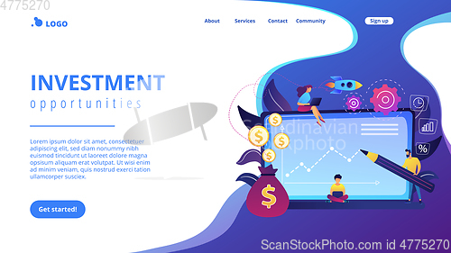 Image of Investment fund concept landing page.