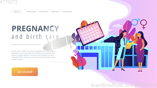 Image of Maternity services concept landing page.