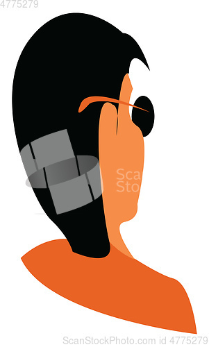 Image of Boy wearing sunglass vector or color illustration