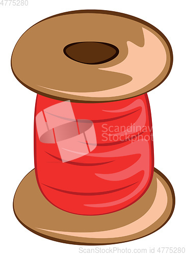 Image of Red yarn for knitting vector or color illustration