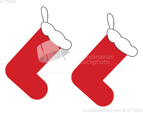 Image of Festive decorative socks vector or color illustration