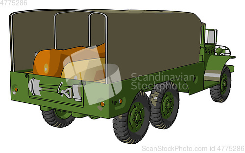 Image of A military motor Sketch vector or color illustration