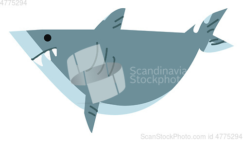 Image of An angry shark looking out for its prey underwater vector color 