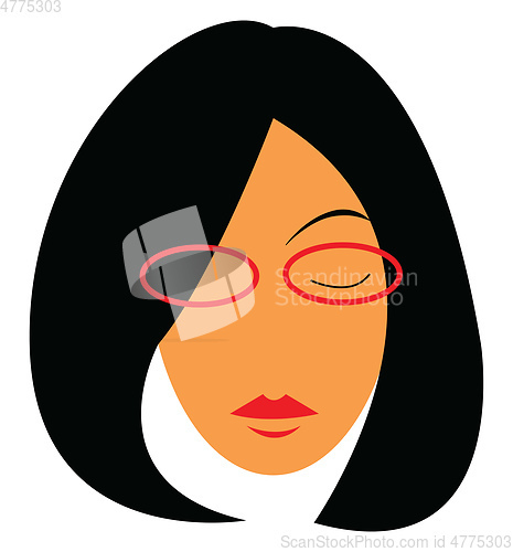 Image of Woman wearing glasses vector or color illustration
