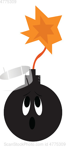 Image of Clipart of a bomb about to detonate vector or color illustration
