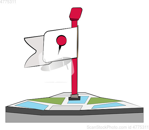 Image of Location flag on a map vector or color illustration
