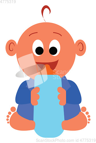 Image of A happy baby boy, vector color illustration.