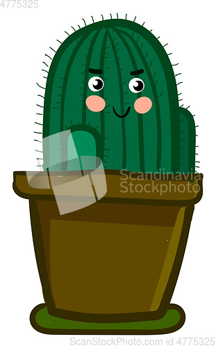 Image of A smiling cactus plant emoji appears from a beautiful flower pot