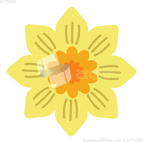 Image of Yellow flower vector illustration on white background 