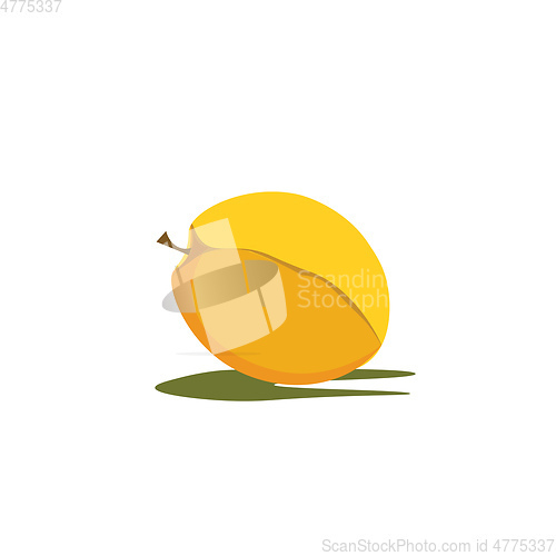 Image of Simple cartoon apricot vector illustration on white background
