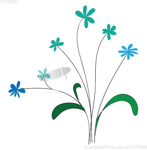 Image of Little blue flowersillustration vector on white background