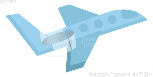 Image of Simple drawing of blue airplane illustration color vector on whi