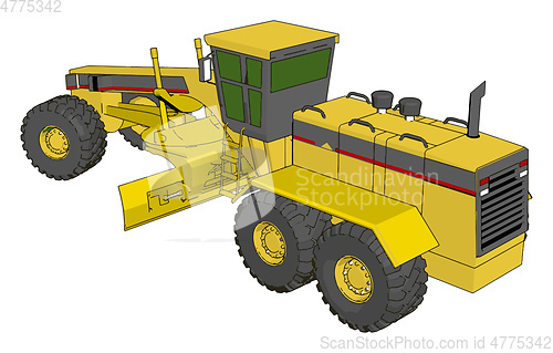 Image of Yellow industrial grader vector illustration on white background