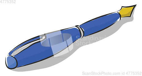 Image of Blue fountain pen, vector color illustration.