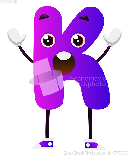 Image of Purple letter K vector illustration on white background