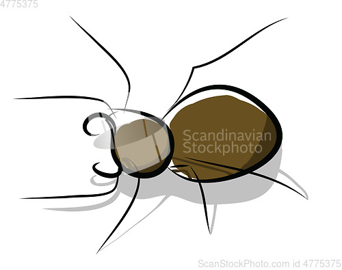 Image of Clipart of a common small insect called spider climbing a wall v