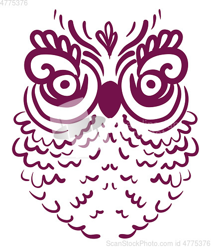 Image of Owl with big eyelashes vector or color illustration