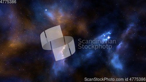 Image of night sky with stars and nebula 