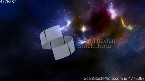 Image of night sky with stars and nebula 