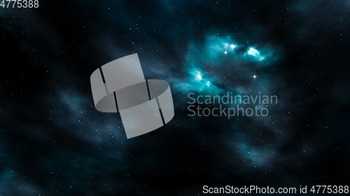 Image of night sky with stars and nebula 
