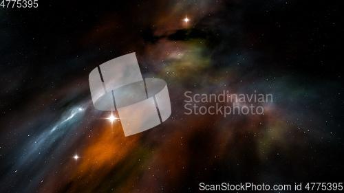 Image of night sky with stars and nebula 