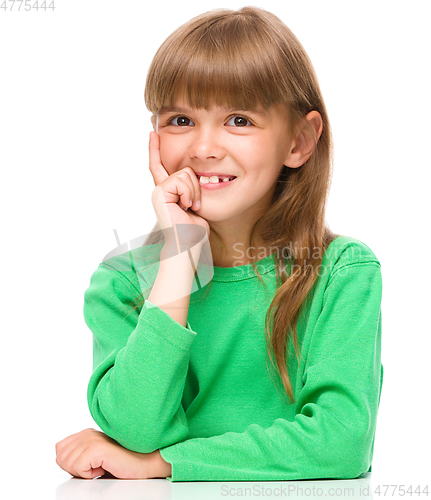 Image of Portrait of a cheerful little girl