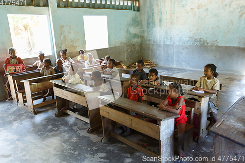 Image of Malagasy school children in classroom, Madagascar