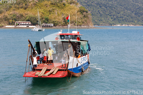 Image of Malagasy freighter ship in Nosy Be bay, Madagascar