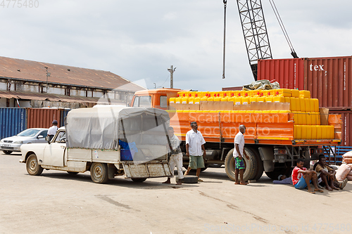 Image of transport cargo in port of Nosy Be, Madagascar