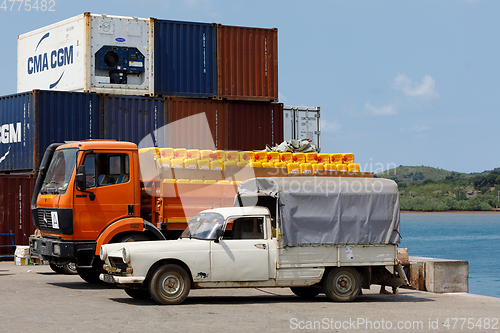 Image of transport cargo in port of Nosy Be, Madagascar