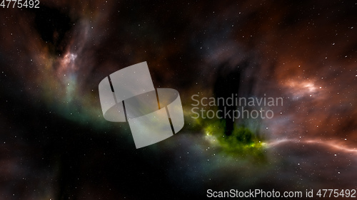 Image of night sky with stars and nebula 