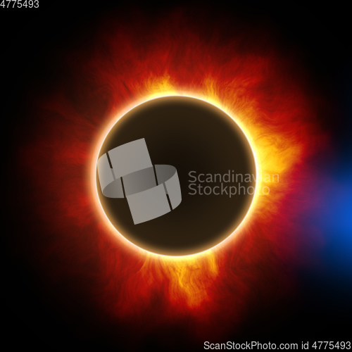Image of a total solar eclipse illustration