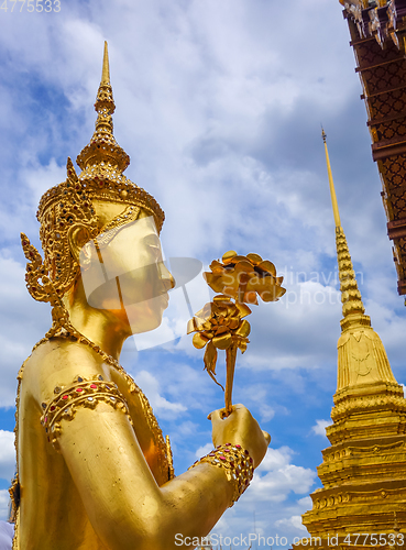 Image of Kinnara golden statue, Grand Palace, Bangkok, Thailand