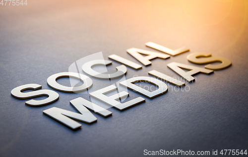 Image of Word social medias written with white solid letters