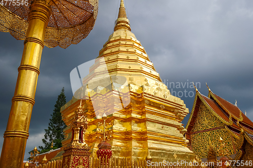 Image of Wat Doi Suthep golden stupa, Chiang Mai, Thailand