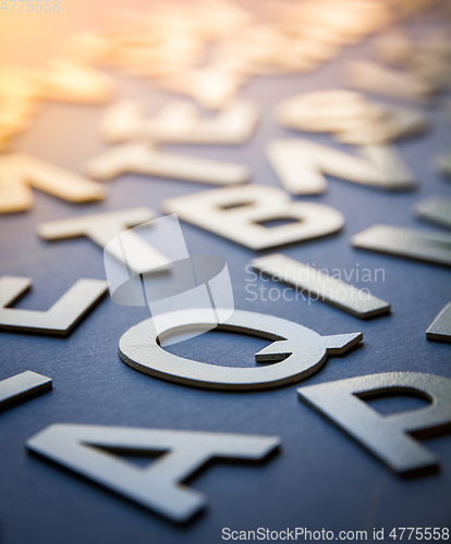 Image of Mixed letters pile closeup photo