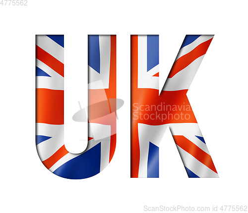 Image of UK flag text font