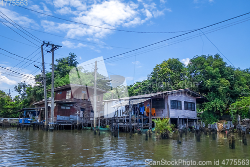 Image of Traditional houses on Khlong, Bangkok, Thailand