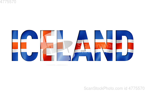 Image of iceland flag text font