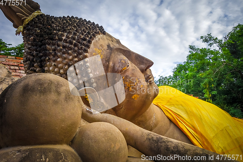 Image of Reclining Buddha, Wat Phutthaisawan temple, Ayutthaya, Thailand