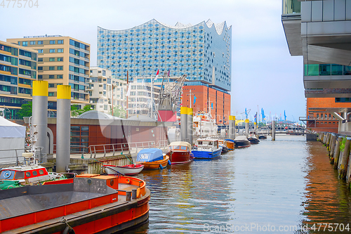 Image of Hamburg Hafen harbor district architecture