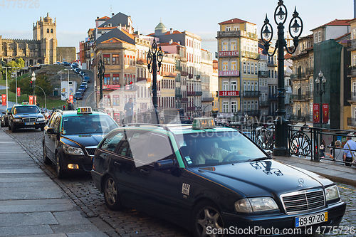Image of Taxi cab waiting passengers Porto