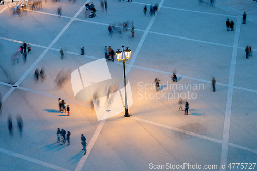 Image of People motion blur aerial view