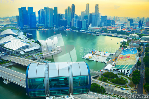 Image of Singapore Flyer, Downtown Core skyline